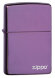 Зажигалка Zippo Classic с покрытием Abyss™, латунь/сталь, фиолетовая с логотипом, 36x12x56 мм