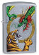 Зажигалка Zippo Dragon Design с покрытием Street Chrome™, латунь/сталь, серебристая, 36x12x56 мм