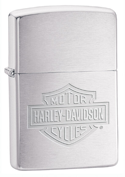Зажигалка Zippo Harley-Davidson®, с покрытием Brushed Chrome, латунь/сталь, серебристая, 36x12x56 мм