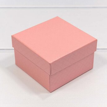 Коробка Прямоугольная 9 x 9 x 5,5 с подушкой внутри "Ромбики" Розовый