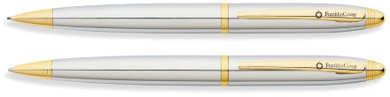Набор FranklinCovey Lexington: шариковая ручка и карандаш 0.9мм. Цвет - хромовый с золотистой отделк в Москве, фото 15