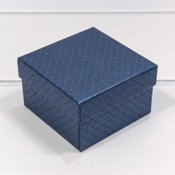 Коробка Прямоугольная 9 x 9 x 5,5 с подушкой внутри "Ромбики" Синий