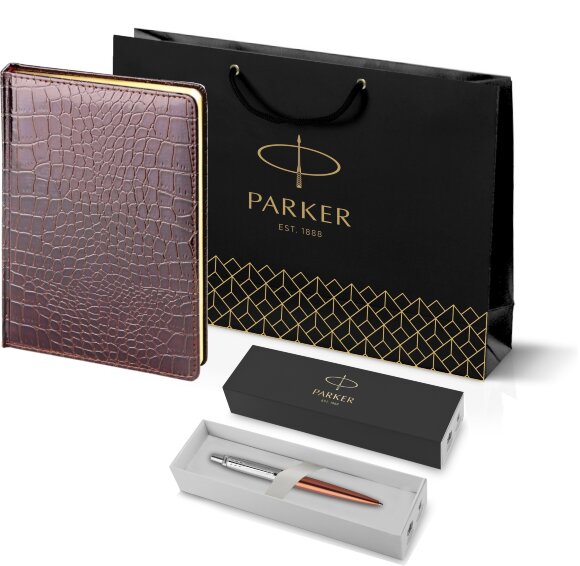 Подарочный набор Parker: Шариковая Ручка Parker Jotter Essential, Chelsea Orange CT и Ежедневник 195_3_4943189