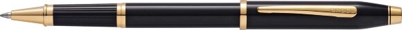 Ручка-роллер Cross Century II Black lacquer, черный лак с позолотой 23К с гравировкой