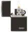 Зажигалка Zippo Classic с покрытием Ebony™, латунь/сталь, чёрная с логотипом, глянцевая, 36x12x56 мм
