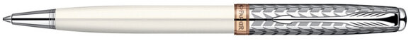Шариковая ручка Parker Sonnet, цвет - белый/серебро с гравировкой