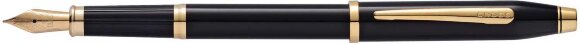 Перьевая ручка Cross Century II Black lacquer, черный лак с позолотой 23К, перо M с гравировкой