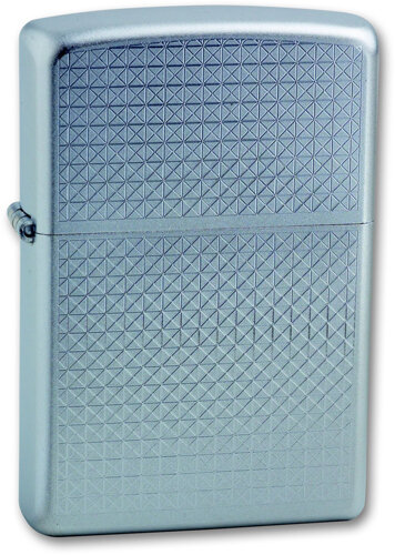 Зажигалка Zippo Diamond Plate, с покрытием Satin Chrome™, латунь/сталь, серебристая, 36x12x56 мм