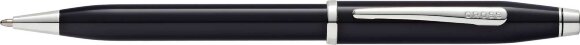 Шариковая ручка Cross Century II Black lacquer, черный лак с отделкой родием