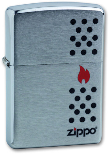 Зажигалка Zippo Chimney, с покрытием Brushed Chrome, латунь/сталь, серебристая, матовая, 36x12x56 мм