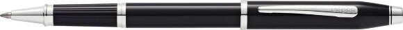 Ручка-роллер Cross Century II Black lacquer, черный лак с отделкой родием с гравировкой