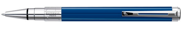 Шариковая ручка Waterman Blue Obsession, цвет - хром/синий лак с гравировкой