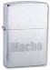 Зажигалка Zippo Macho, с покрытием Brushed Chrome, латунь/сталь, серебристая, матовая, 36x12x56 мм