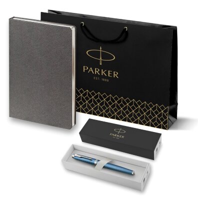Подарочный набор Parker: Ручка Роллер Parker IM Premium T318 Blue Grey CT и Ежедневник 21411105_103648