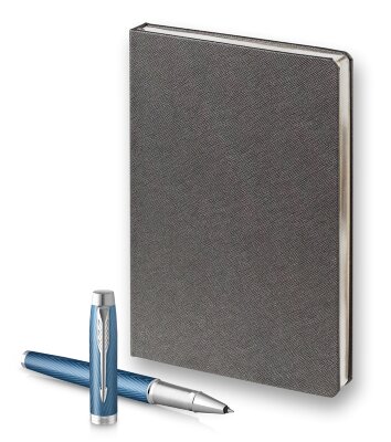 Подарочный набор Parker: Ручка Роллер Parker IM Premium T318 Blue Grey CT и Ежедневник 21411105_103648