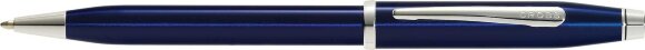 Шариковая ручка Cross Century II Blue lacquer, синий лак с отделкой родием с гравировкой