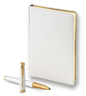 Подарочный набор Parker: Ручка Роллер Parker IM Premium T318 Pearl GT и Ежедневник 2143128_063646