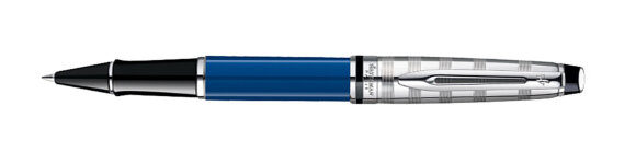 Роллерная ручка Waterman Blue Obsession, цвет - никель/синий лак, перо - нержавеющая сталь с гравировкой