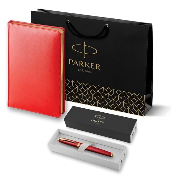 Подарочный набор Parker: Ручка Роллер Parker IM Premium T318 Red GT и Ежедневник 2143128_083647