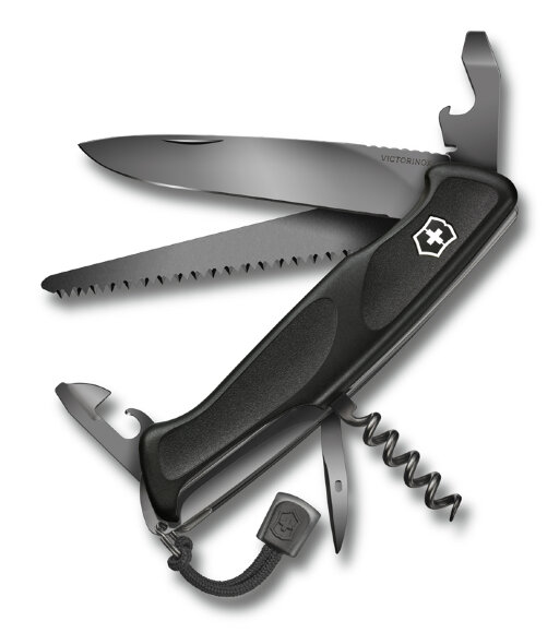 Нож перочинный RangerGrip 55 Onyx Black VICTORINOX 0.9563.C31P с гравировкой 0.9563.C31P