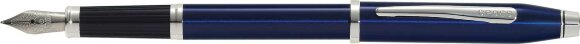 Перьевая ручка Cross Century II Blue lacquer, синий лак с отделкой родием, перо М с гравировкой