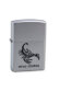 Зажигалка Zippo Tattoo Scorpion, с покрытием Satin Chrome™, латунь/сталь, серебристая, 36x12x56 мм