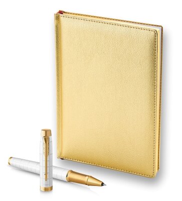 Подарочный набор Parker: Ручка Роллер Parker IM Premium T318 Pearl GT и Ежедневник 2143128_113646
