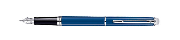 Перьевая ручка Waterman Blue Obsession, цвет - синий лак, перо - нержавеющая сталь с гравировкой