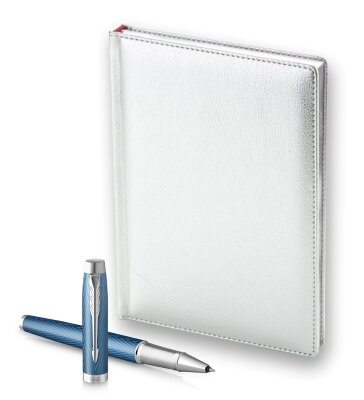 Подарочный набор Parker: Ручка Роллер Parker IM Premium T318 Blue Grey CT и Ежедневник 2143128_364810