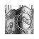 Набор для чая "Зимние виды спорта Горные лыжи" никелированный с чернением с открыткой и значком "Быстрее, Выше, Смелее" НБЗС74208/4