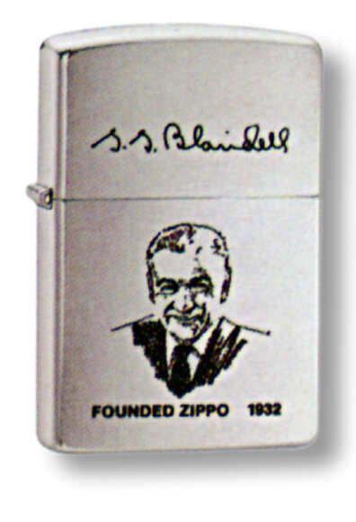Зажигалка Zippo G. Blaisdell, с покрытием Brushed Chrome, латунь/сталь, серебристая, 36x12x56 мм
