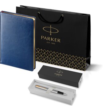 Подарочный набор Parker: Ручка Перьевая Parker Jotter Stainless Steel GT и Ежедневник 203312_8040948