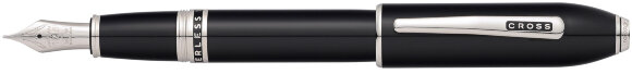Перьевая ручка Cross Peerless 125. Цвет - черный/платина, перо - золото 18К/родий с гравировкой