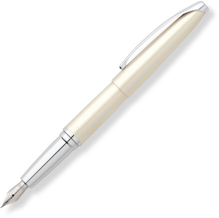Фото: Перьевая ручка Cross ATX. Цвет - жемчужный белый. Перо - сталь, тонкое.