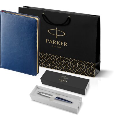 Подарочный набор Parker: Шариковая Ручка Parker Jotter Essential, Royal Blue CT и Ежедневник 195_3_128043186