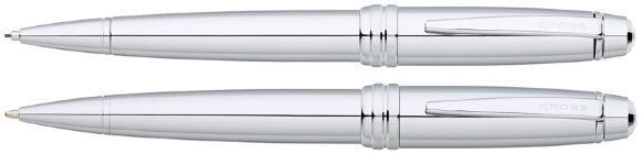 Набор Cross Bailey Chrome: шариковая ручка и механический карандаш 0.7мм. Цвет - серебристый.