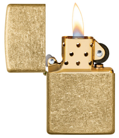 Фотография: Зажигалка Zippo Classic с покрытием Tumbled Brass, латунь/сталь, золотистая, матовая, 38x13x57 мм