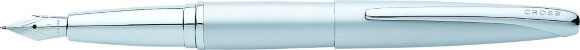 Перьевая ручка Cross ATX. Цвет - серебристый матовый. Перо - сталь, тонкое. с гравировкой