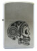 Зажигалка Zippo Tattoo Skull, с покрытием Satin Chrome™, латунь/сталь, серебристая, матовая, 36x12x5