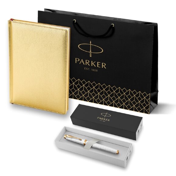 Подарочный набор Parker: Ручка Перьевая Parker IM Premium F318 Pearl GT и Ежедевник 2143128_113649