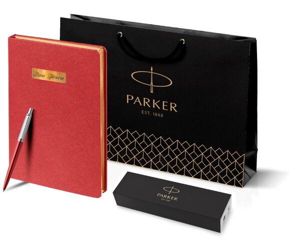 Подарочный набор Parker: Ежедневник и Шариковая Ручка Parker Jotter Essential, Kensington Red CT 50.1953187.11105s