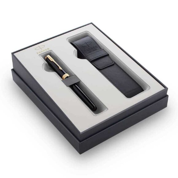 Подарочный набор Parker: Ручка Parker SONNET с Перьевой ручкой и чехлом Black GT 2121710