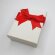 Белая подарочная коробочка с красным бантиком 90х70х30