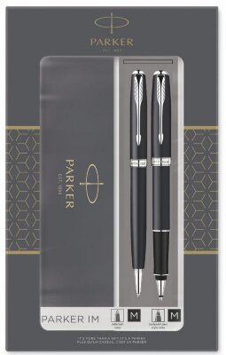 Подарочный набор Parker: Ручка Parker SONNET BLACK CT Ручка Роллер и Шариковая Ручка 2093259