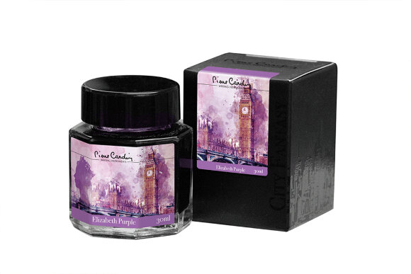 Флакон чернил Pierre Cardin 30мл, серия CITY FANTASY цвет Elizabeth Purple (Лиловый Элизабет) с гравировкой