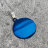 Адресник стальной круглый Ø30 мм с внешним кольцом (глянец) -  Синий 