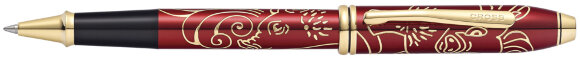 Ручка-роллер Cross Townsend Year of the Pig, цвет - красный, золотистый с гравировкой