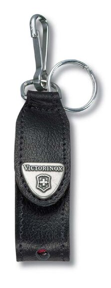 Чехол VICTORINOX для ножей-брелоков c LED 58 мм, с кольцом для ключей, кожаный, чёрный