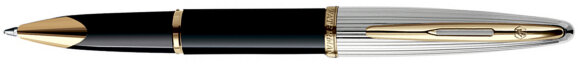 Роллерная ручка Waterman Carene Deluxe Black. Детали дизайна - позолота 23К. с гравировкой