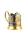 Набор для чая "Георгий Победоносец" : ложка, подстаканник, стакан никелированный с позолотой НБЛЖ18708/131_К